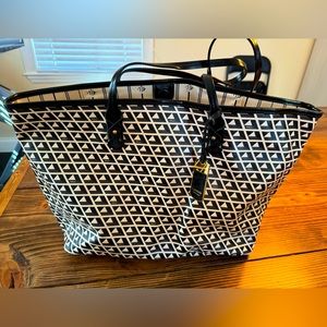 Vintage Classic Ralph Lauren Black White Tile
Triangle Logo Tote Bag Purse
